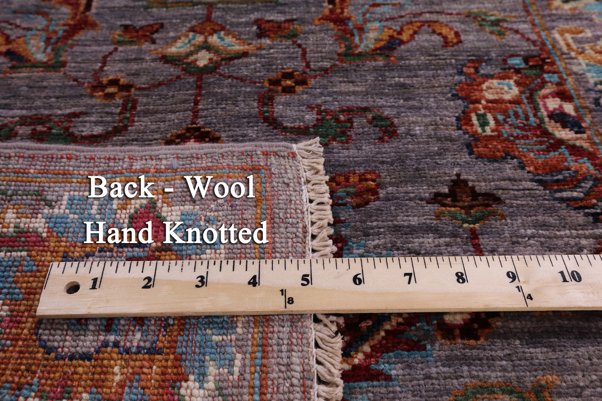 Grey Persian Tabriz Hand Knotted Wool Runner Rug - 2' 9" X 10' 1" - Golden Nile