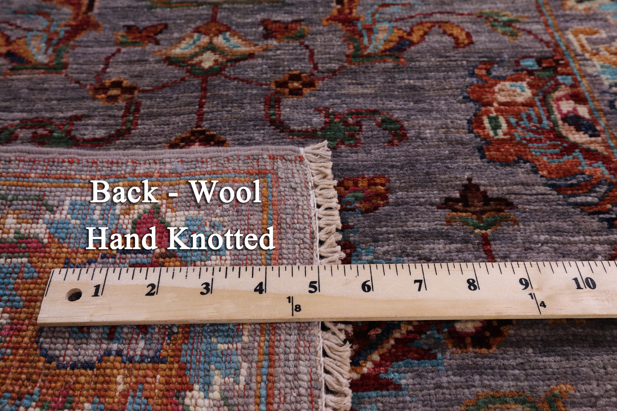 Grey Persian Tabriz Hand Knotted Wool Runner Rug - 2' 9" X 10' 1" - Golden Nile