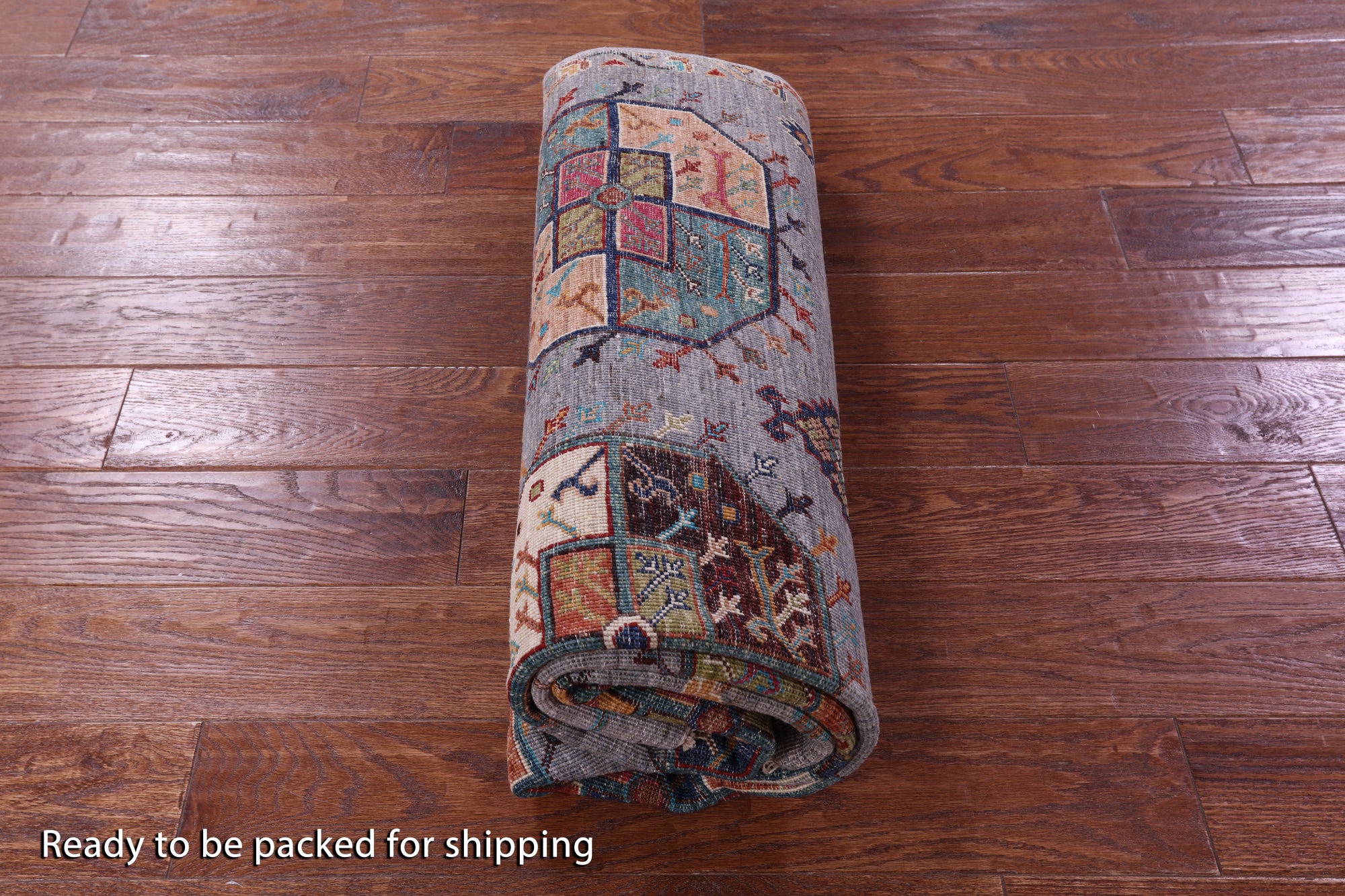 Grey Turkmen Ersari Hand Knotted Wool Rug - 5' 0" X 6' 10" - Golden Nile