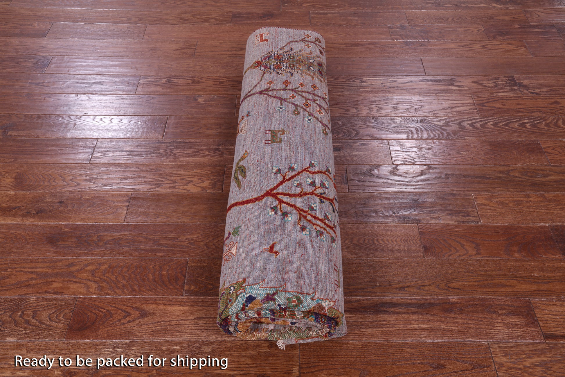 Grey Persian Gabbeh Tribal Hand Knotted Wool Rug - 8' 1" X 9' 9" - Golden Nile
