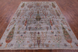 Grey Persian Gabbeh Tribal Hand Knotted Wool Rug - 8' 1" X 9' 9" - Golden Nile