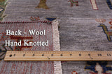 Grey Persian Gabbeh Tribal Hand Knotted Wool Rug - 8' 1" X 9' 9" - Golden Nile