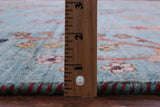 Blue Tribal Persian Gabbeh Hand Knotted Wool Rug - 8' 3" X 9' 11" - Golden Nile