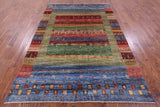 Tribal Persian Gabbeh Hand Knotted Wool Rug - 6' 6" X 9' 4" - Golden Nile