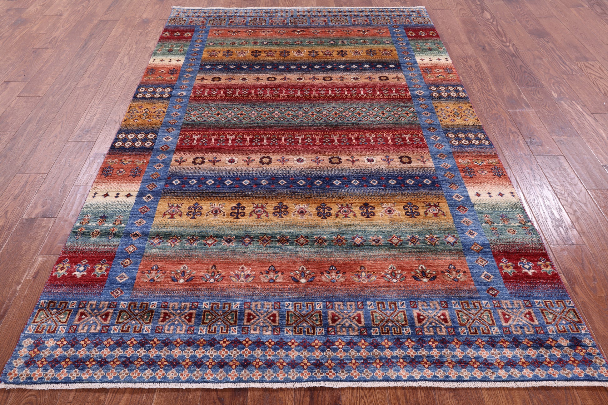 Tribal Persian Gabbeh Hand Knotted Wool Rug - 5' 6" X 8' 2" - Golden Nile