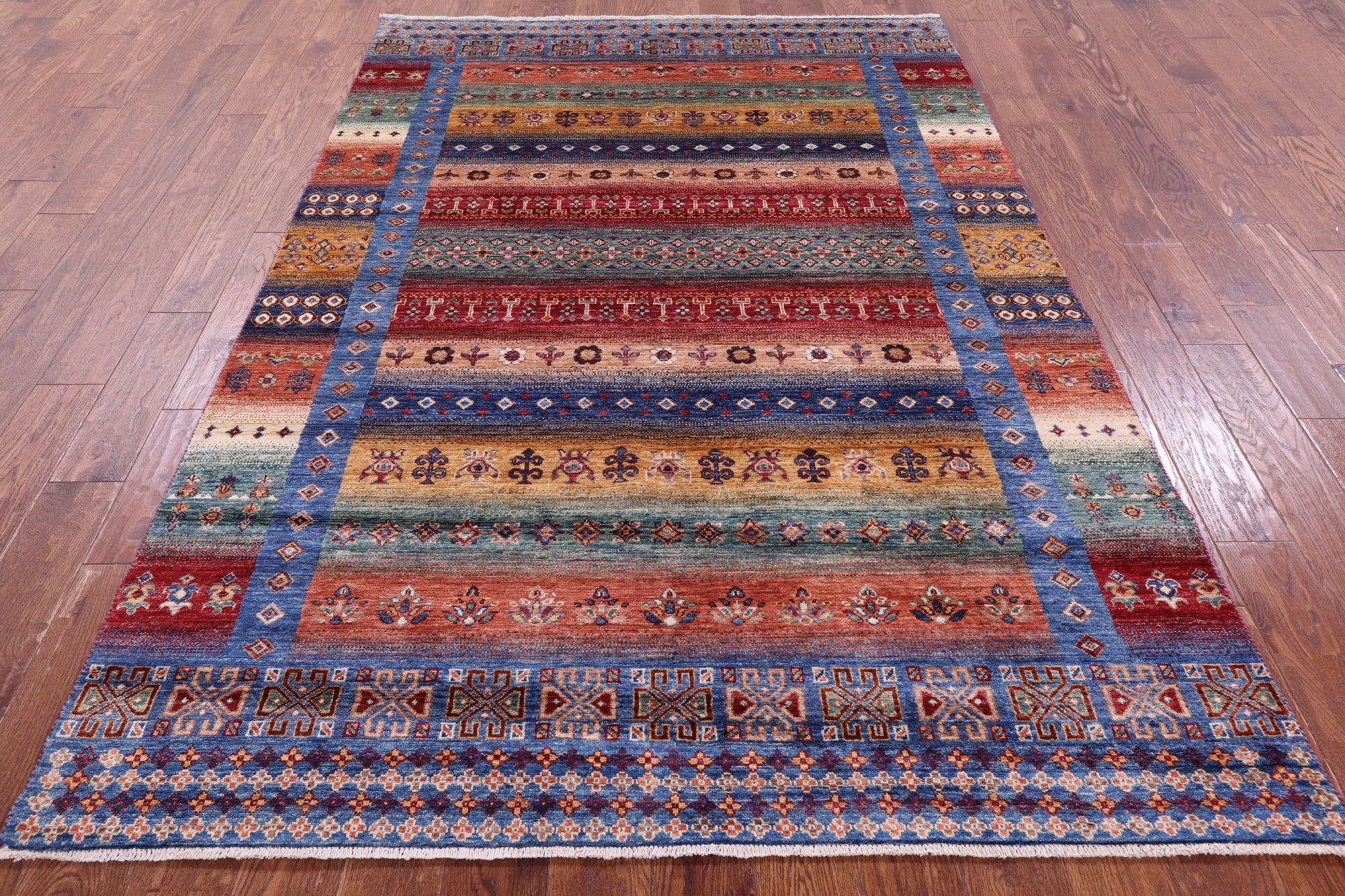 Tribal Persian Gabbeh Hand Knotted Wool Rug - 5' 6" X 8' 2" - Golden Nile