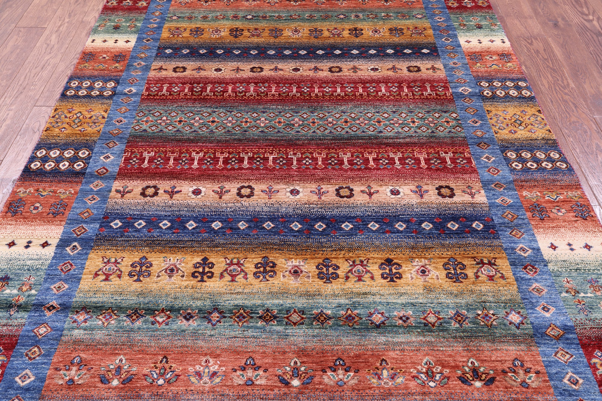 Tribal Persian Gabbeh Hand Knotted Wool Rug - 5' 6" X 8' 2" - Golden Nile