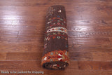 Brown Tribal Persian Gabbeh Hand Knotted Wool Rug - 6' 11" X 9' 10" - Golden Nile
