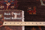 Brown Tribal Persian Gabbeh Hand Knotted Wool Rug - 6' 11" X 9' 10" - Golden Nile