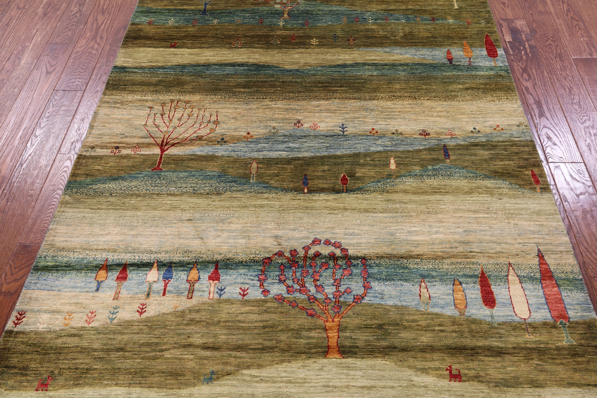 Tribal Persian Gabbeh Hand Knotted Wool Rug - 5' 7" X 8' 0" - Golden Nile