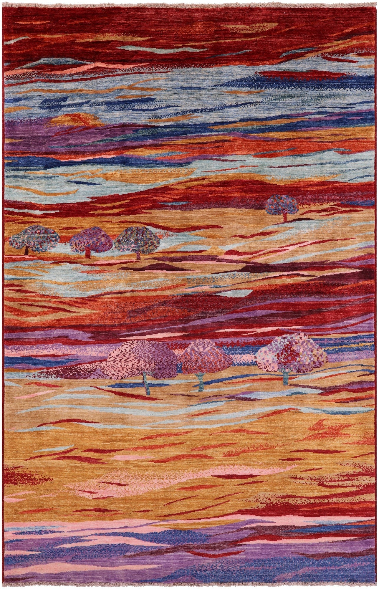 Tribal Persian Gabbeh Handmade Wool Rug - 5' 9" X 8' 10" - Golden Nile