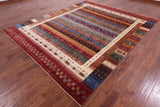 Persian Gabbeh Tribal Hand Knotted Wool Rug - 8' 3" X 9' 10" - Golden Nile