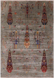 Persian Gabbeh Tribal Hand Knotted Wool Rug - 6' 9" X 9' 10" - Golden Nile