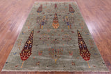 Persian Gabbeh Tribal Hand Knotted Wool Rug - 6' 9" X 9' 10" - Golden Nile