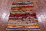 Tribal Persian Gabbeh Handmade Wool Rug - 3' 3" X 4' 10" - Golden Nile