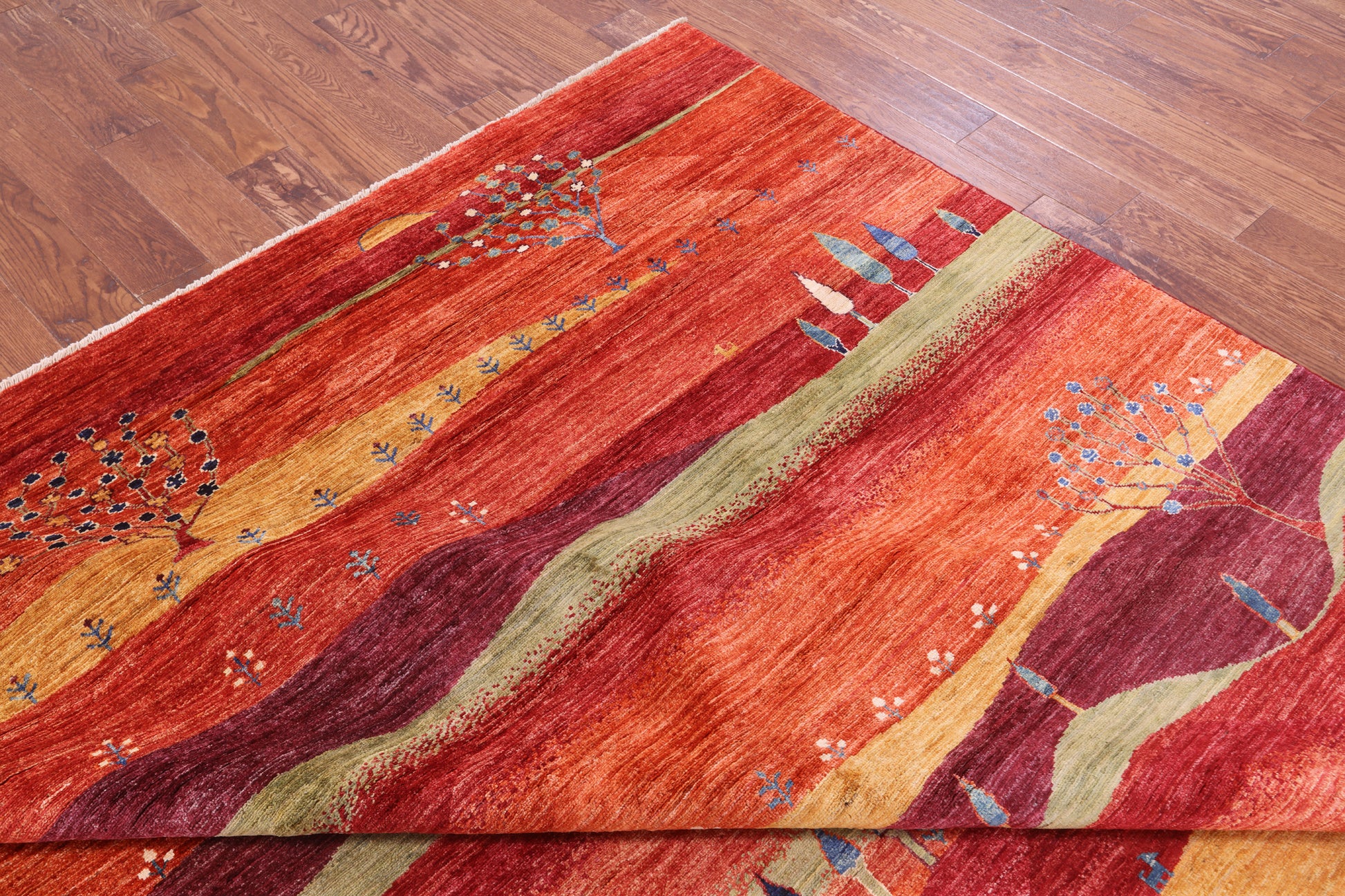 Persian Tribal Gabbeh Handmade Wool Rug - 9' 8" X 13' 5" - Golden Nile