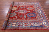 Red Persian Fine Serapi Hand Knotted Wool Rug - 6' 5" X 8' 0" - Golden Nile