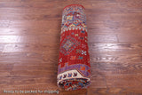 Red Persian Fine Serapi Hand Knotted Wool Rug - 6' 5" X 8' 0" - Golden Nile