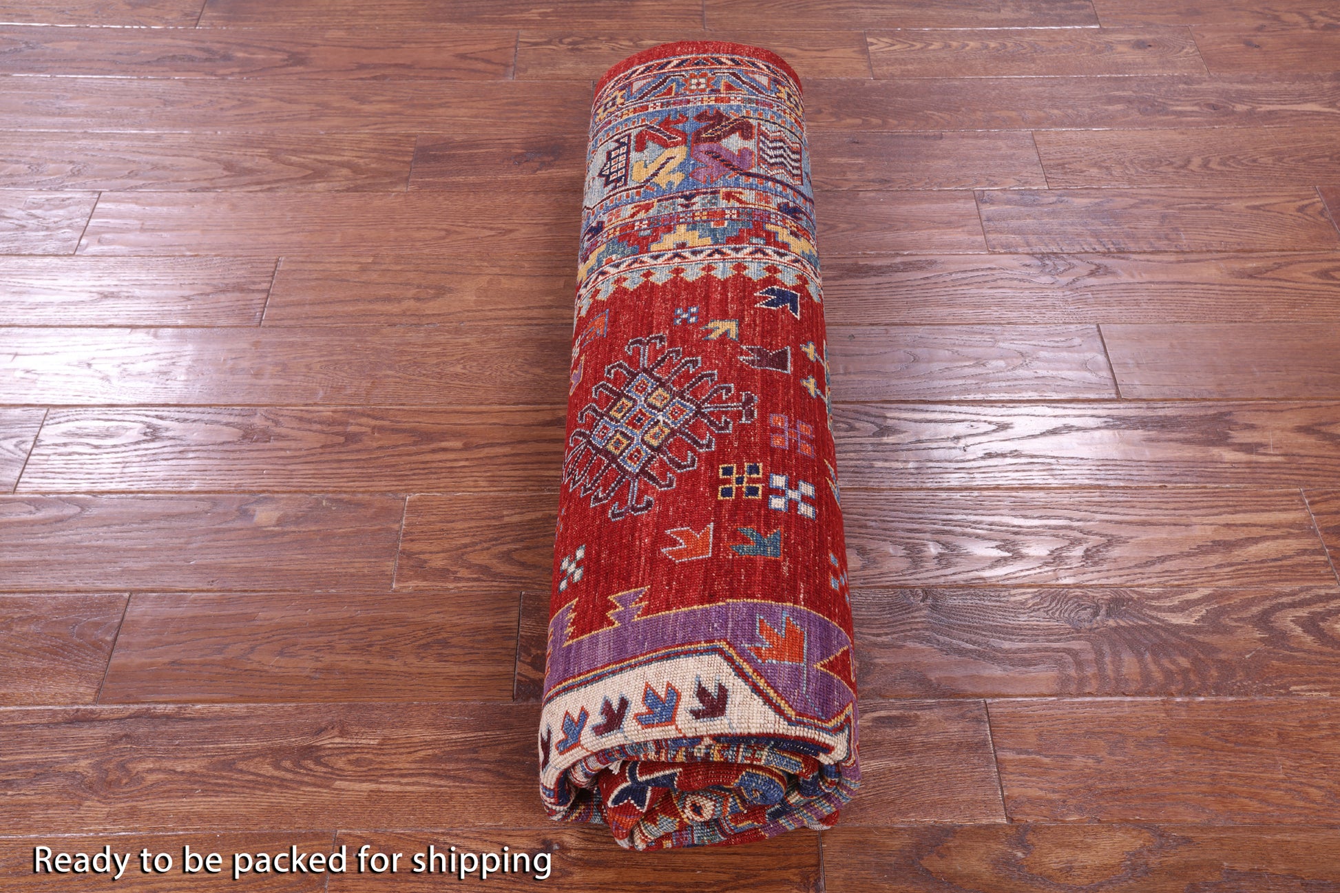 Red Persian Fine Serapi Hand Knotted Wool Rug - 6' 5" X 8' 0" - Golden Nile