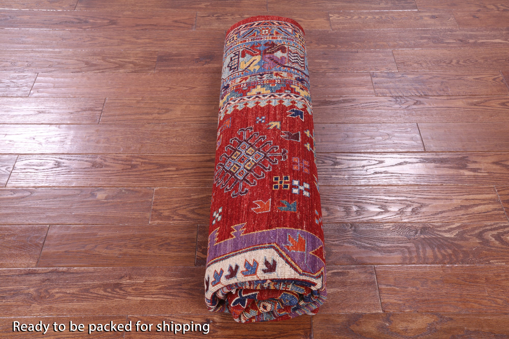 Red Persian Fine Serapi Hand Knotted Wool Rug - 6' 5" X 8' 0" - Golden Nile