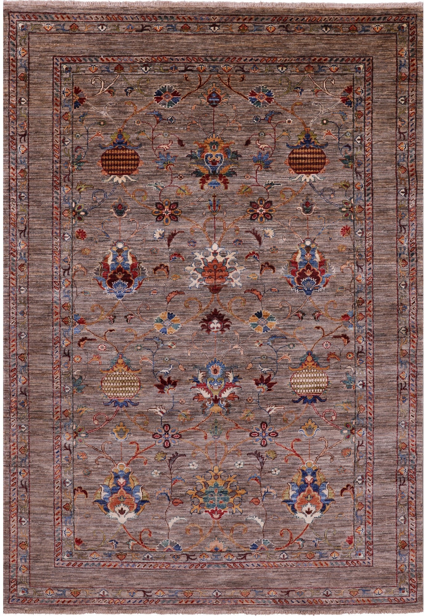 Peshawar Hand Knotted Wool Rug - 5' 7" X 8' 1" - Golden Nile