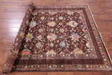 Brown Peshawar Hand Knotted Wool Rug - 5' 8" X 8' 1" - Golden Nile
