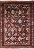 Brown Peshawar Hand Knotted Wool Rug - 5' 8" X 8' 1" - Golden Nile