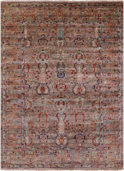Peshawar Hand Knotted Wool Rug - 5' 8" X 7' 7" - Golden Nile
