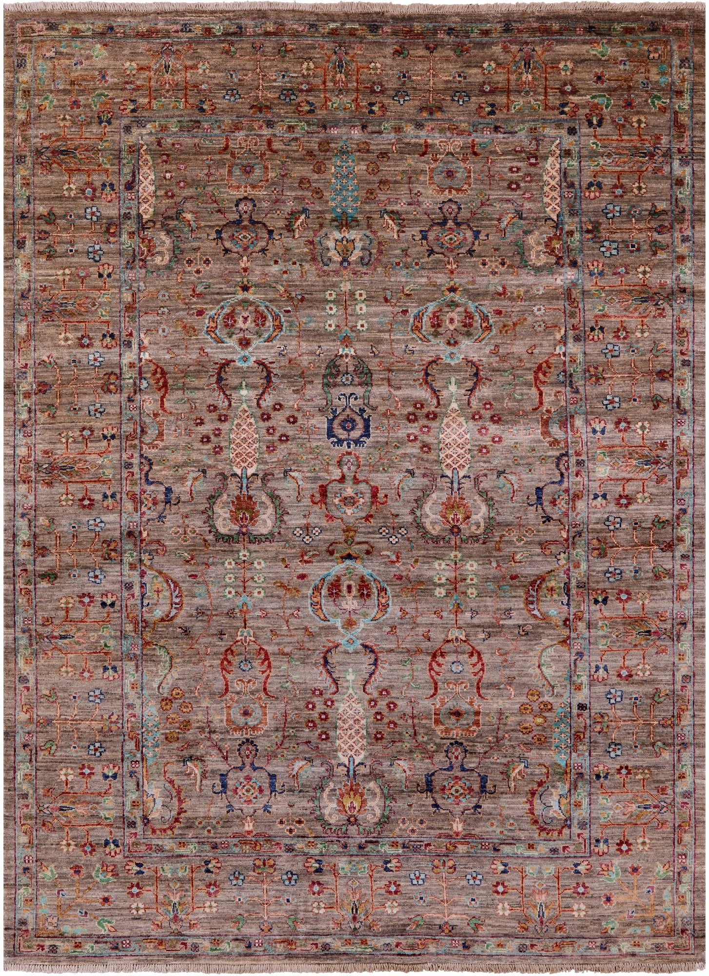 Peshawar Hand Knotted Wool Rug - 5' 8" X 7' 7" - Golden Nile