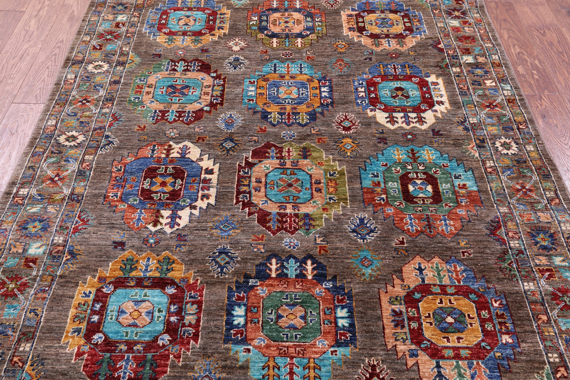 Turkmen Ersari Handmade Wool Rug - 5' 1" X 6' 7" - Golden Nile