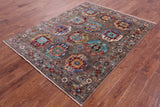 Turkmen Ersari Handmade Wool Rug - 5' 1" X 6' 7" - Golden Nile
