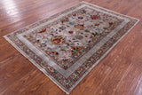 Peshawar Hand Knotted Wool Rug - 4' 1" X 5' 11" - Golden Nile