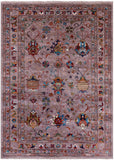 Peshawar Hand Knotted Wool Rug - 4' 9" X 6' 6" - Golden Nile