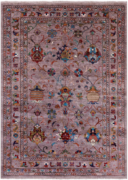 Peshawar Hand Knotted Wool Rug - 4' 9" X 6' 6" - Golden Nile