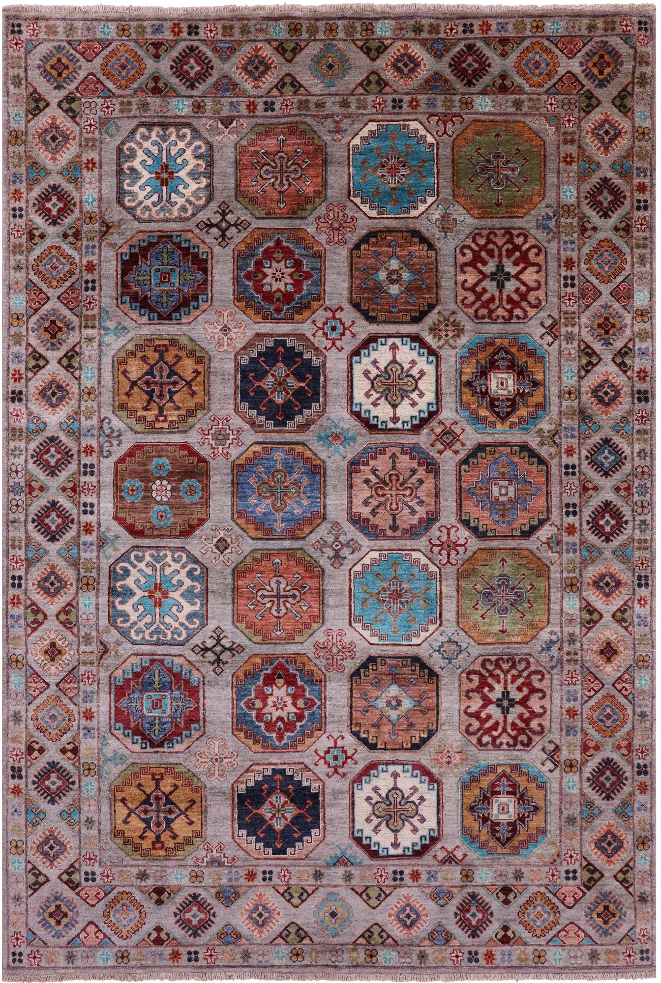 Turkmen Ersari Hand Knotted Wool Rug - 5' 7" X 8' 3" - Golden Nile