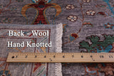 Grey Peshawar Hand Knotted Wool Rug - 4' 10" X 6' 9" - Golden Nile