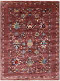 Brown Peshawar Hand Knotted Wool Rug - 5' 1" X 6' 9" - Golden Nile