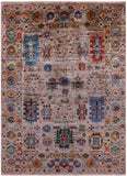 Turkmen Ersari Hand Knotted Wool Rug - 5' 0" X 6' 8" - Golden Nile