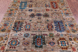 Turkmen Ersari Hand Knotted Wool Rug - 5' 0" X 6' 8" - Golden Nile