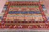 Persian Gabbeh Tribal Handmade Wool Rug - 5' 0" X 6' 8" - Golden Nile