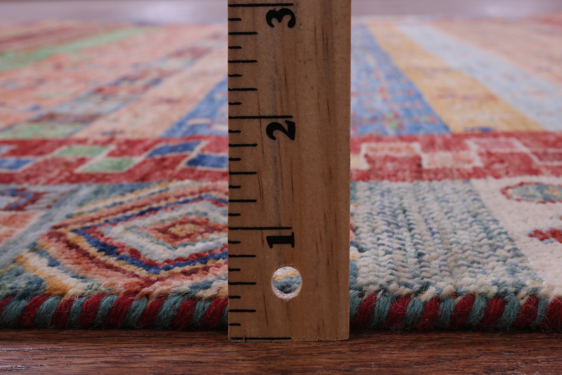 Persian Gabbeh Tribal Handmade Wool Rug - 5' 0" X 6' 8" - Golden Nile