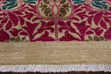 Ivory William Morris Handmade Wool Area Rug - 6' 2" X 9' 2" - Golden Nile