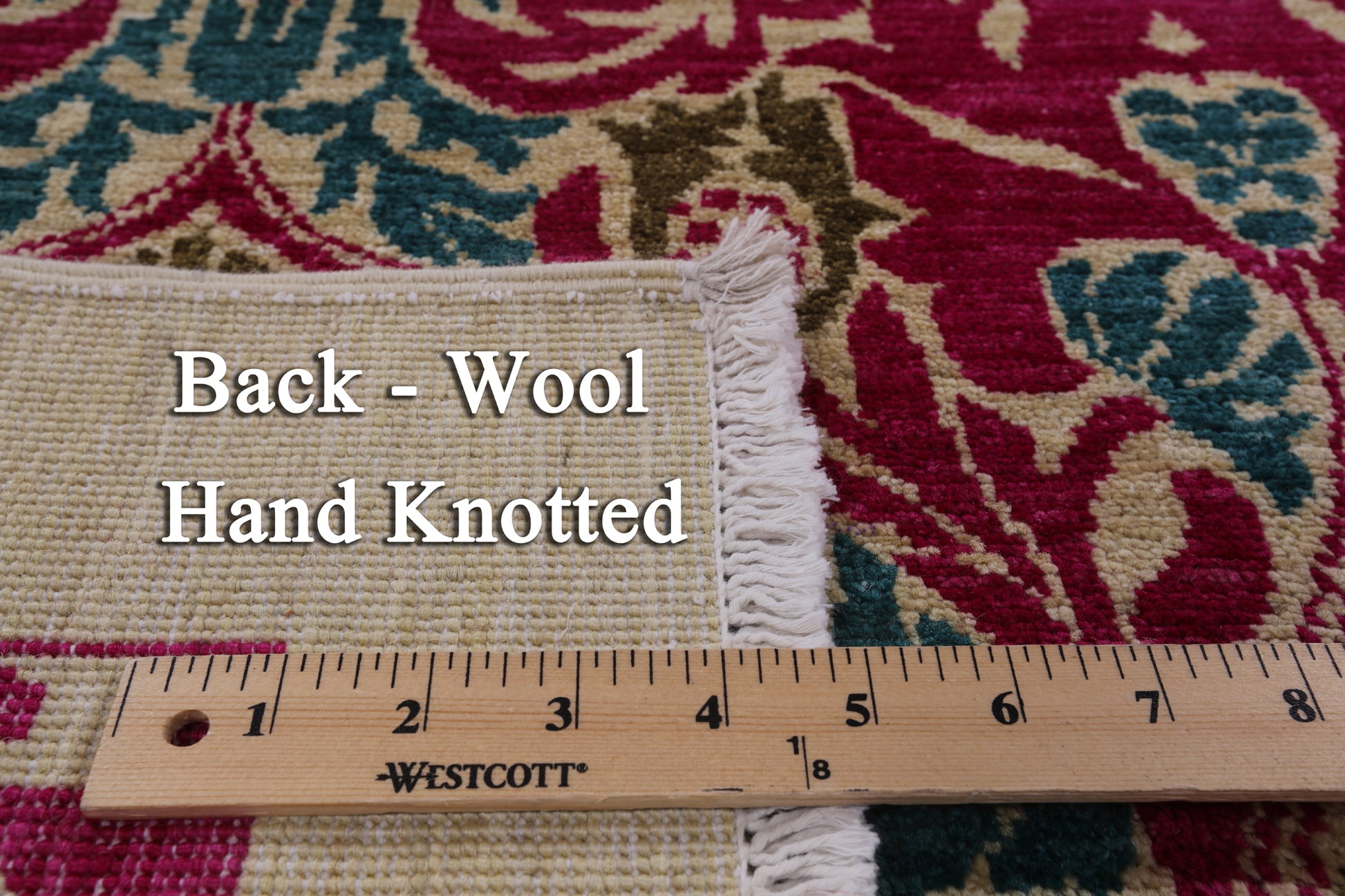 Ivory William Morris Handmade Wool Area Rug - 6' 2" X 9' 2" - Golden Nile