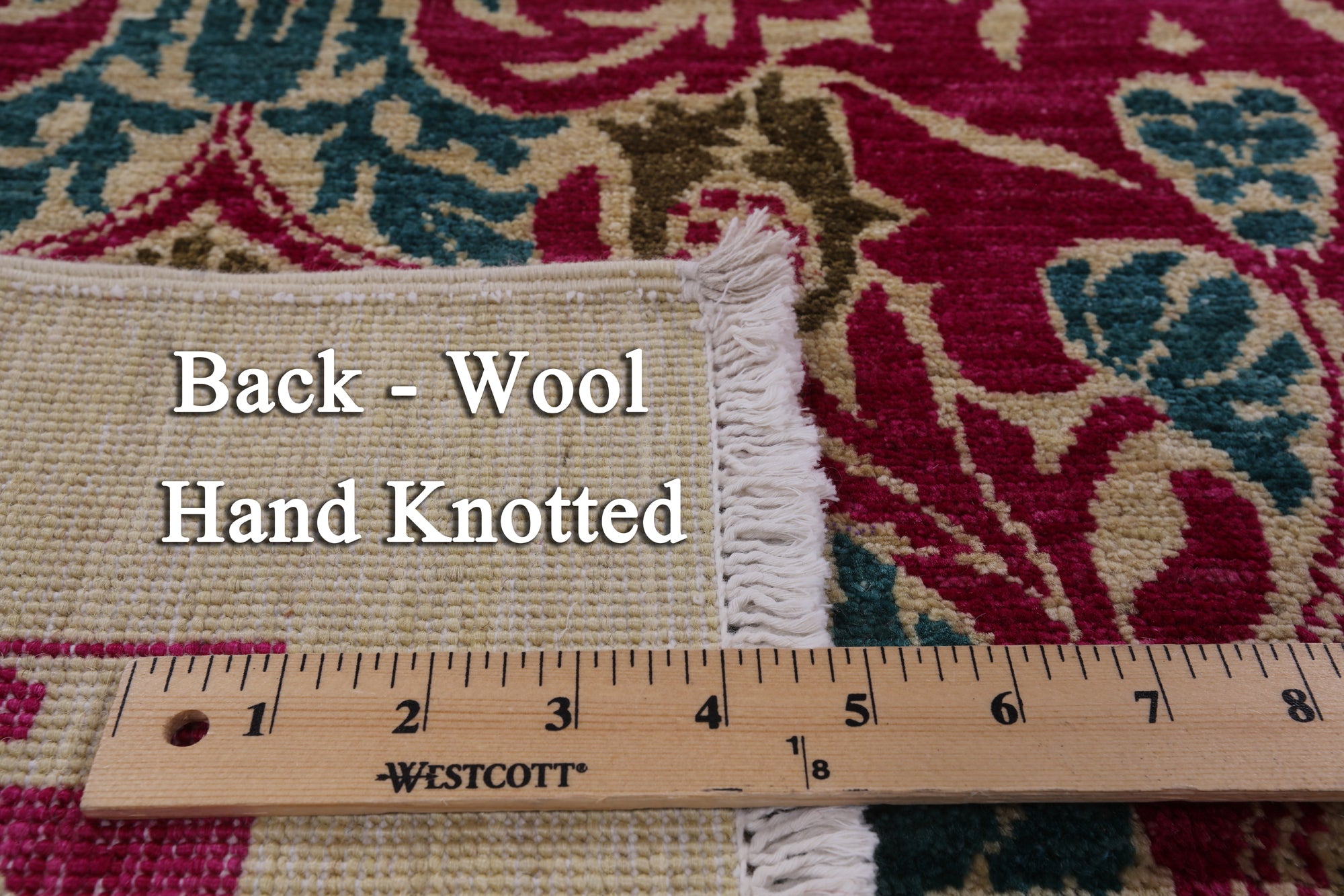 Ivory William Morris Handmade Wool Area Rug - 6' 2" X 9' 2" - Golden Nile