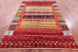 Persian Gabbeh Tribal Handmade Wool Rug - 5' 9" X 7' 9" - Golden Nile