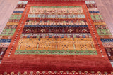 Persian Gabbeh Tribal Handmade Wool Rug - 5' 9" X 7' 9" - Golden Nile