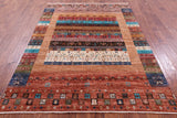 Persian Gabbeh Tribal Hand Knotted Wool Rug - 5' 8" X 7' 11" - Golden Nile