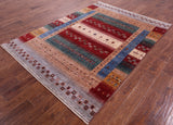 Tribal Persian Gabbeh Hand Knotted Wool Rug - 5' 8" X 8' 0" - Golden Nile