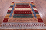 Tribal Persian Gabbeh Hand Knotted Wool Rug - 5' 8" X 8' 0" - Golden Nile
