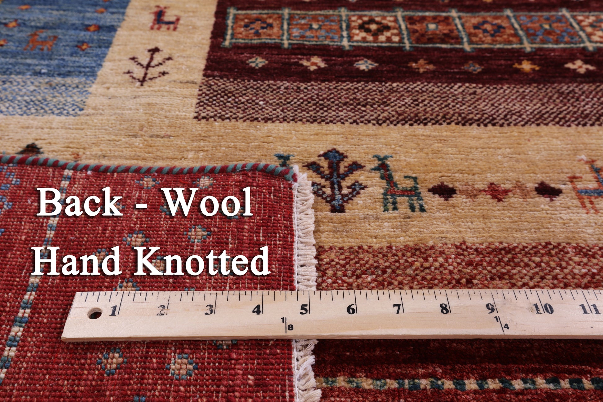 Tribal Persian Gabbeh Handmade Wool Rug - 5' 9" X 8' 0" - Golden Nile